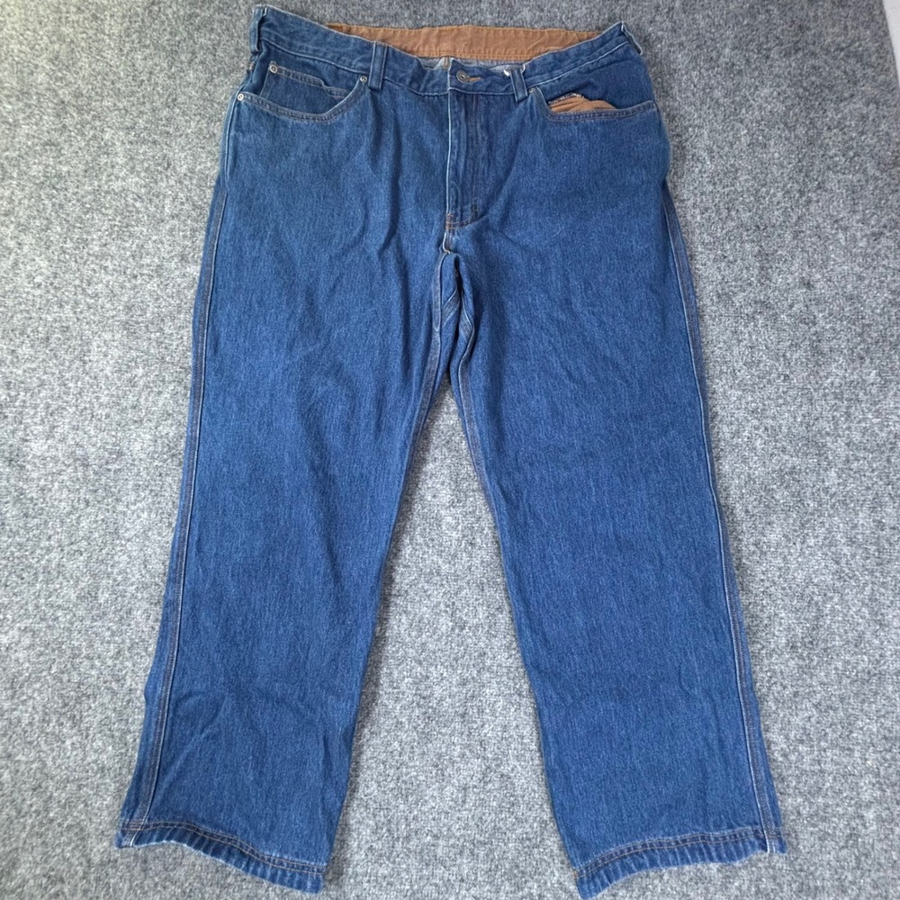Duluth Trading Co Ballroom‎ Fire Hose Jeans Mens 40x30 Blue Denim Work Pants